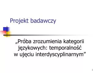 projekt badawczy