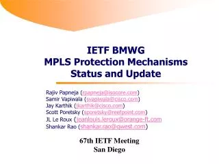 67th IETF Meeting San Diego