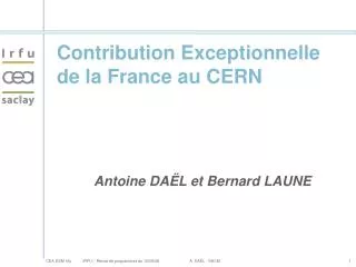 contribution exceptionnelle de la france au cern