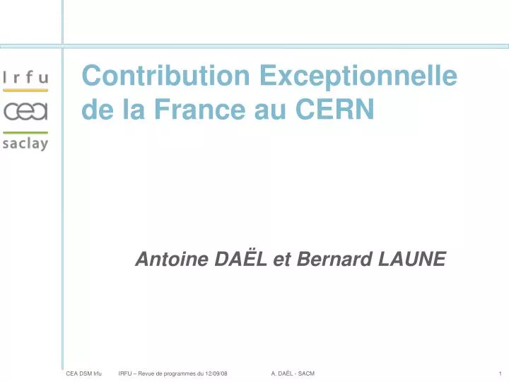 contribution exceptionnelle de la france au cern