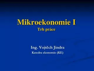 mikroekonomie i trh pr ce
