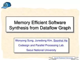 Memory Efficient Software Synthesis from Dataflow Graph
