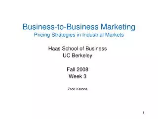 Business-to-Business Marketing Pricing Strategies in Industrial Markets