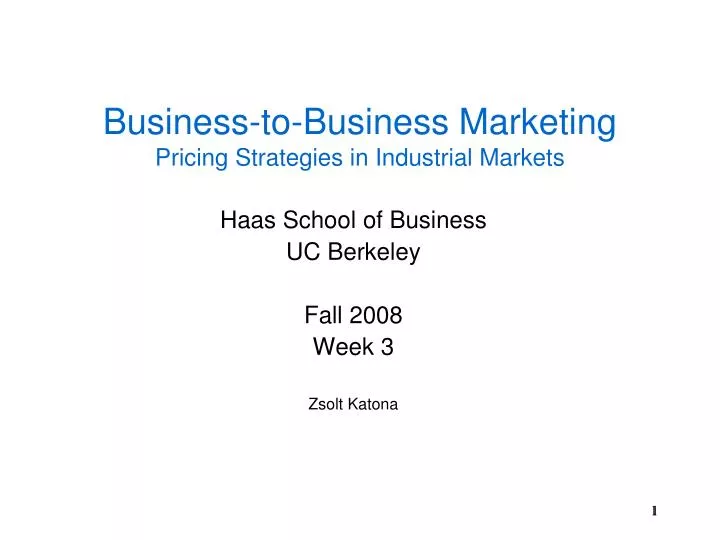 business to business marketing pricing strategies in industrial markets