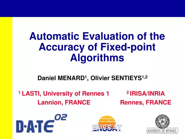 automatic evaluation of the accuracy of fixed point algorithms