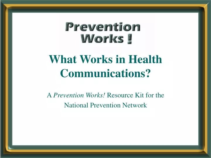 what works in health communications