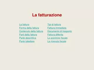 La fatturazione
