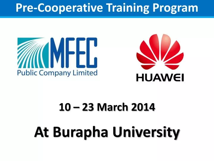 pre cooperative training program