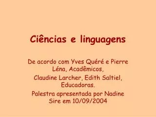 ci ncias e linguagens