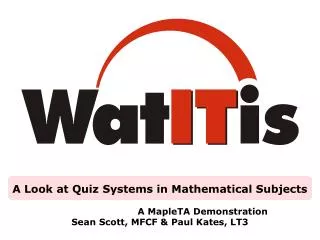 A Look at Quiz Systems in Mathematical Subjects
