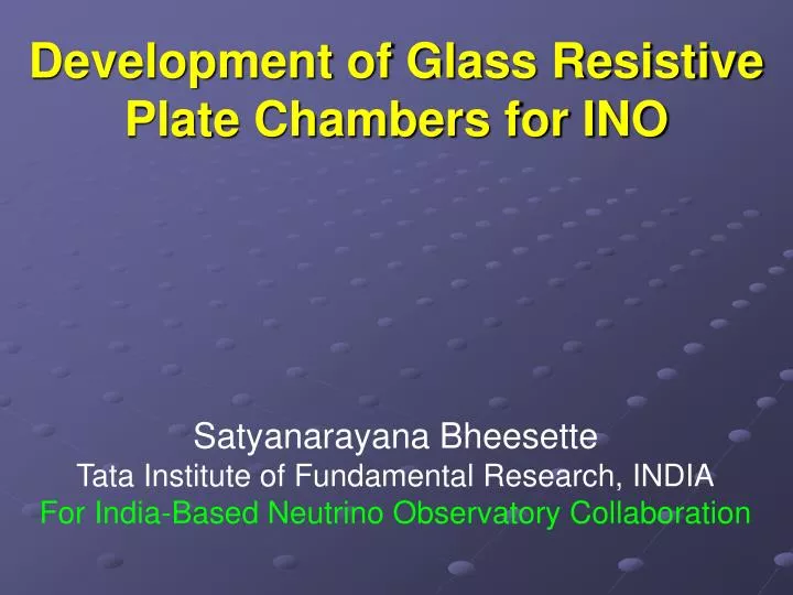 development of glass resistive plate chambers for ino