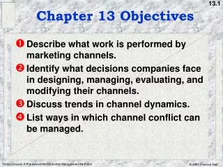 Chapter 13 Objectives