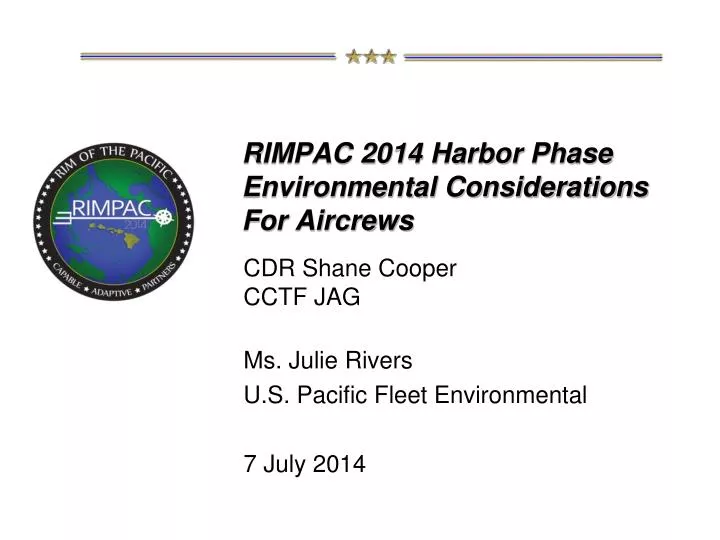 rimpac 2014 harbor phase environmental considerations for aircrews