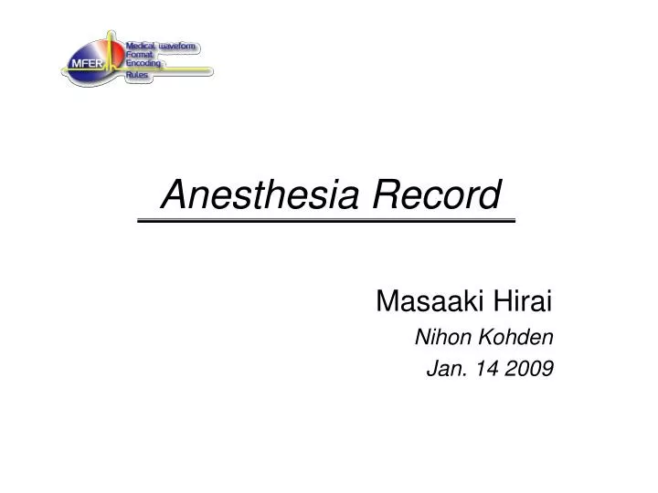 anesthesia record