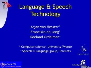 Language &amp; Speech Technology