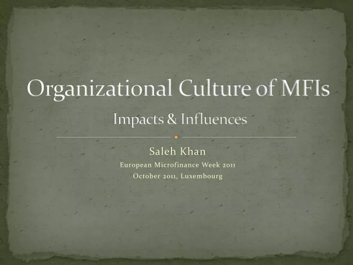 organizational culture of mfis impacts influences