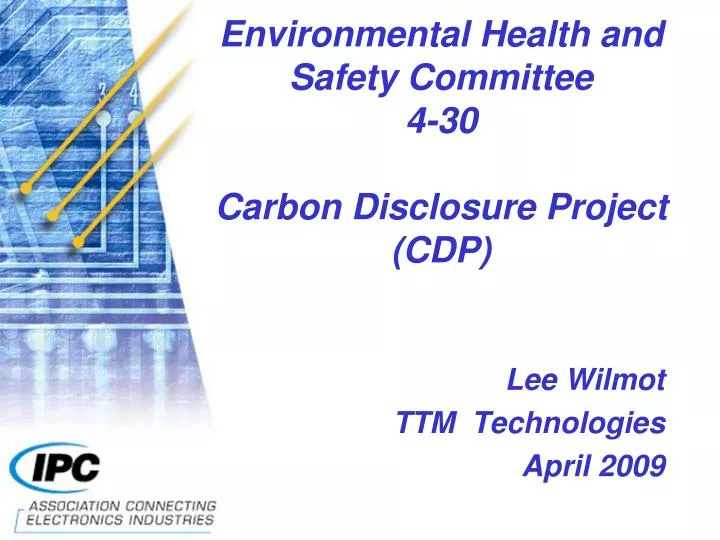 environmental health and safety committee 4 30 carbon disclosure project cdp