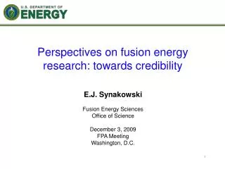 Perspectives on fusion energy research: towards credibility