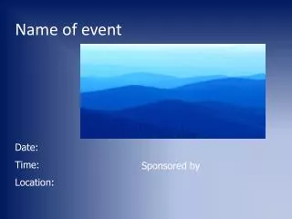 name of event