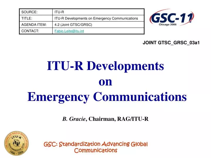 itu r developments on emergency communications