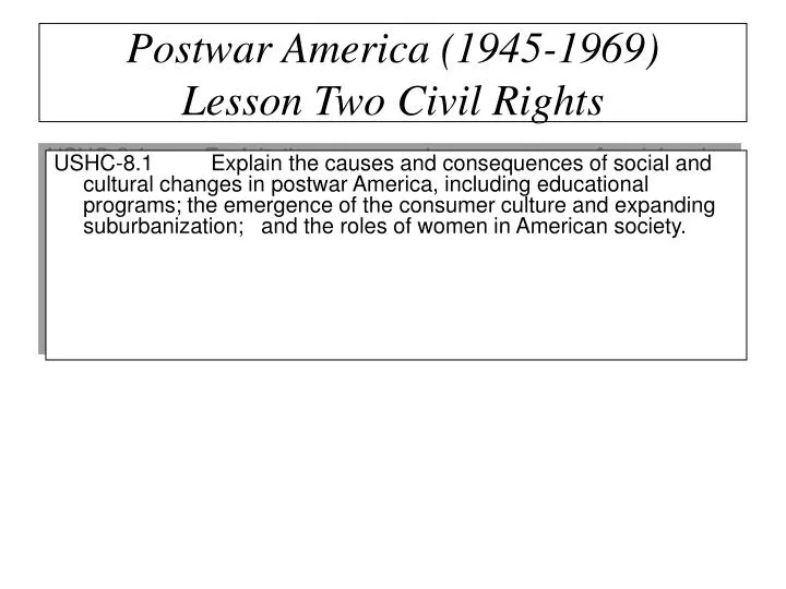 postwar america 1945 1969 lesson two civil rights