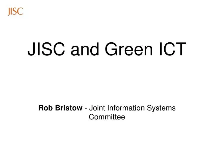 jisc and green ict