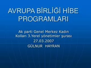 avrupa b rl h be programlari