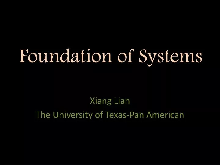 foundation of systems
