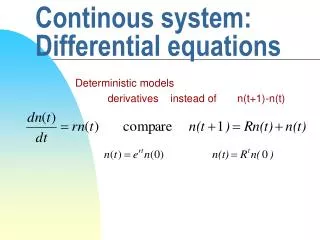 Continous system: Differential equations