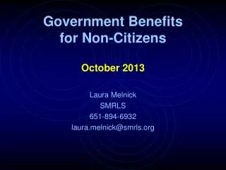 Government Benefits for Non-Citizens