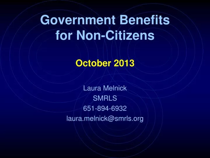 government benefits for non citizens