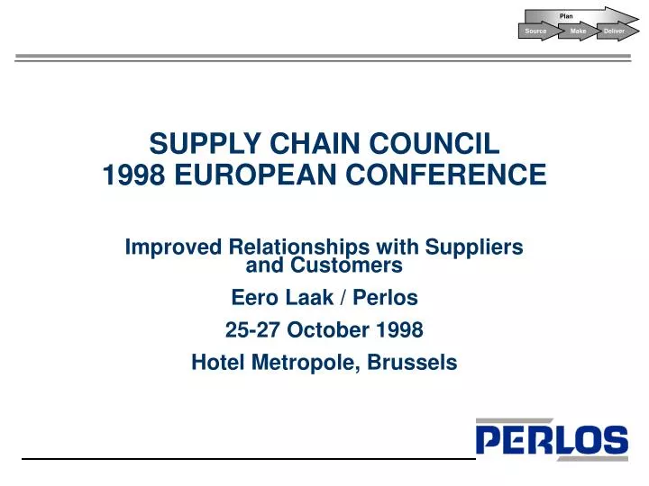 supply chain council 1998 european conference