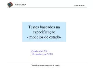 testes baseados na especifica o modelos de estado