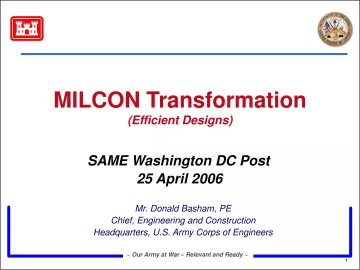 milcon transformation efficient designs