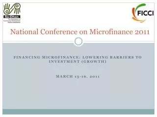 National Conference on Microfinance 2011