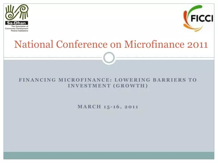 national conference on microfinance 2011