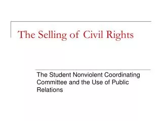 The Selling of Civil Rights