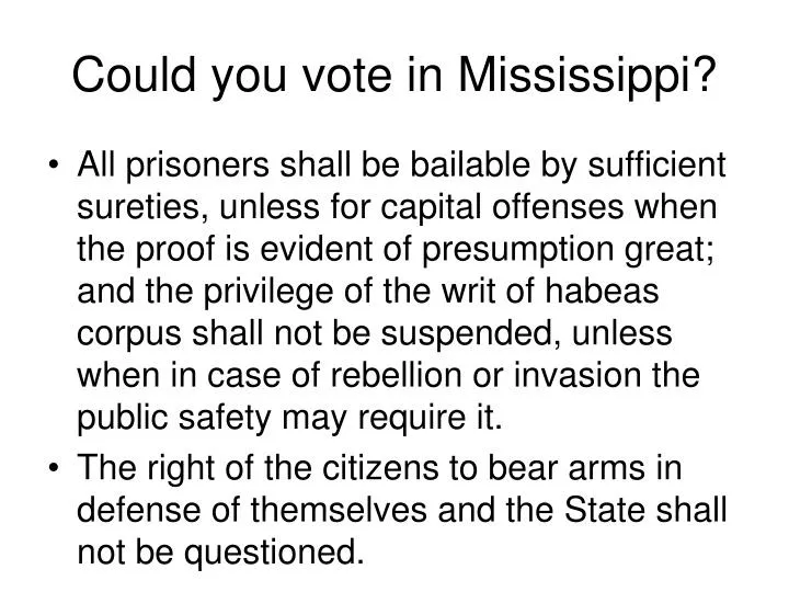 could you vote in mississippi