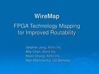 WireMap FPGA Technology Mapping for Improved Routability