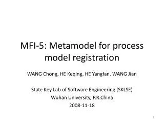 MFI-5: Metamodel for process model registration