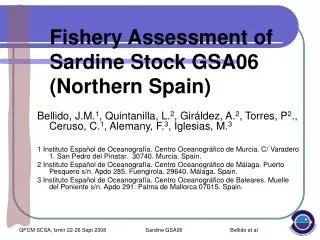 Fishery Assessment of Sardine Stock GSA06 (Northern Spain)