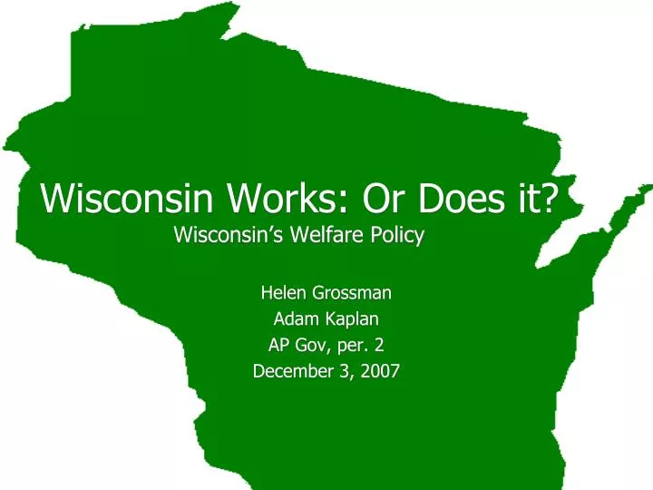 wisconsin works or does it wisconsin s welfare policy