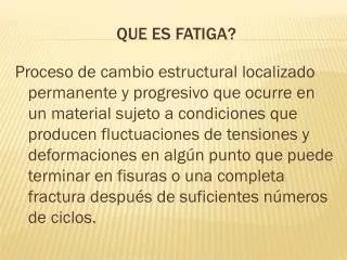 que es fatiga