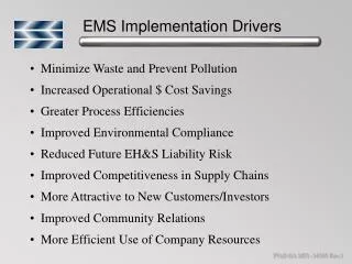 EMS Implementation Drivers