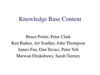 Knowledge Base Content