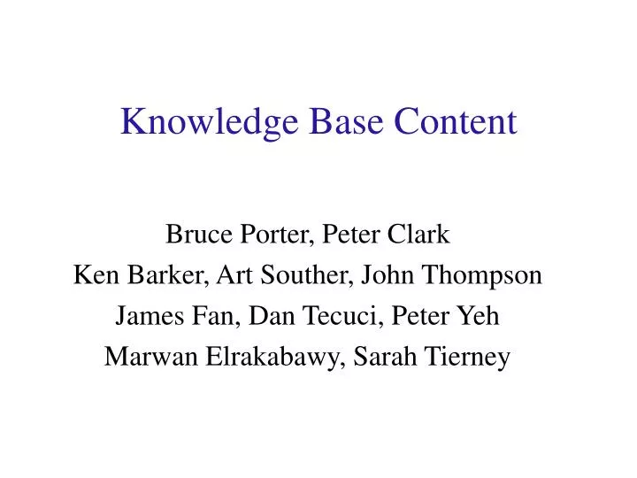 knowledge base content