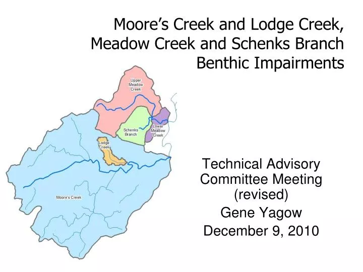moore s creek and lodge creek meadow creek and schenks branch benthic impairments
