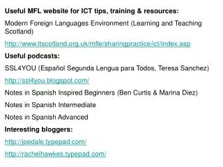 Useful MFL website for ICT tips, training &amp; resources: