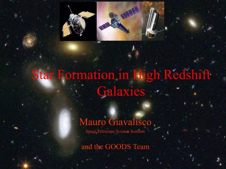 star formation in high redshift galaxies