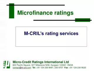 Microfinance ratings